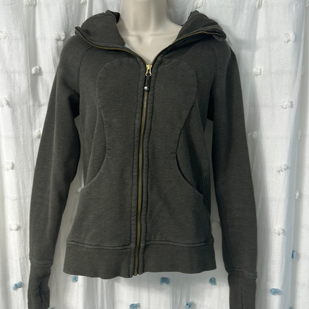 Lululemon gray/green scuba hoodie